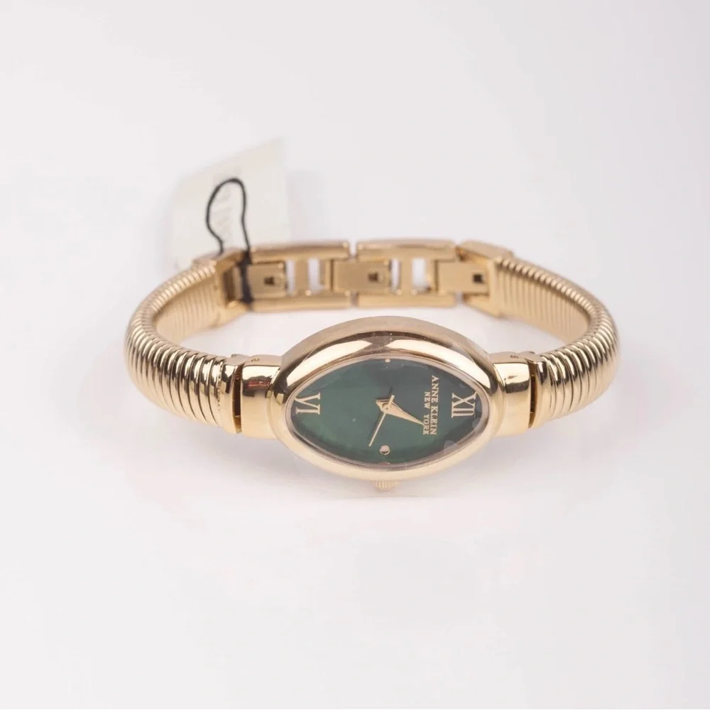 Anne Klein Green Malachite Watch & Bracelet Set NWT
